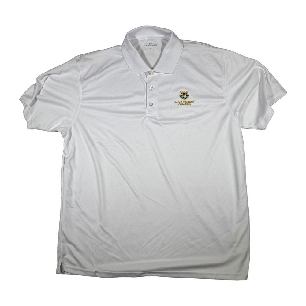 Vansport Saint Vincent College Mens XL White Performance Golf Polo Shirt